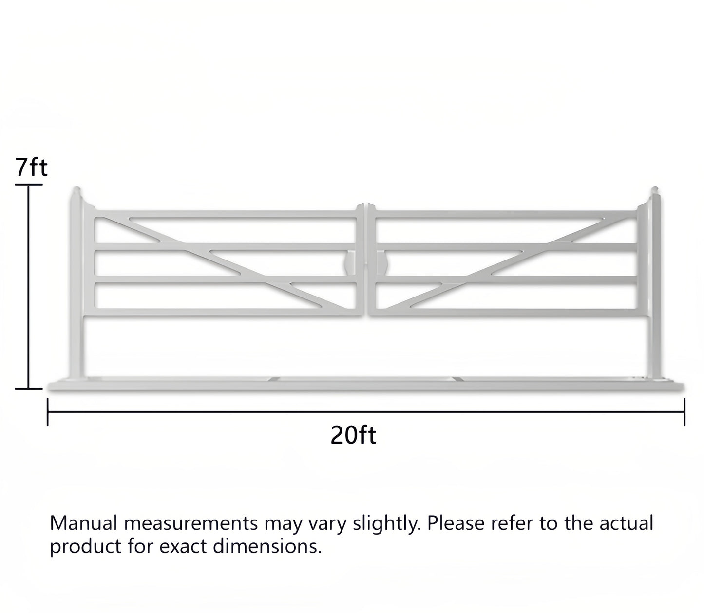 20 ft White Farm Driveway Gate