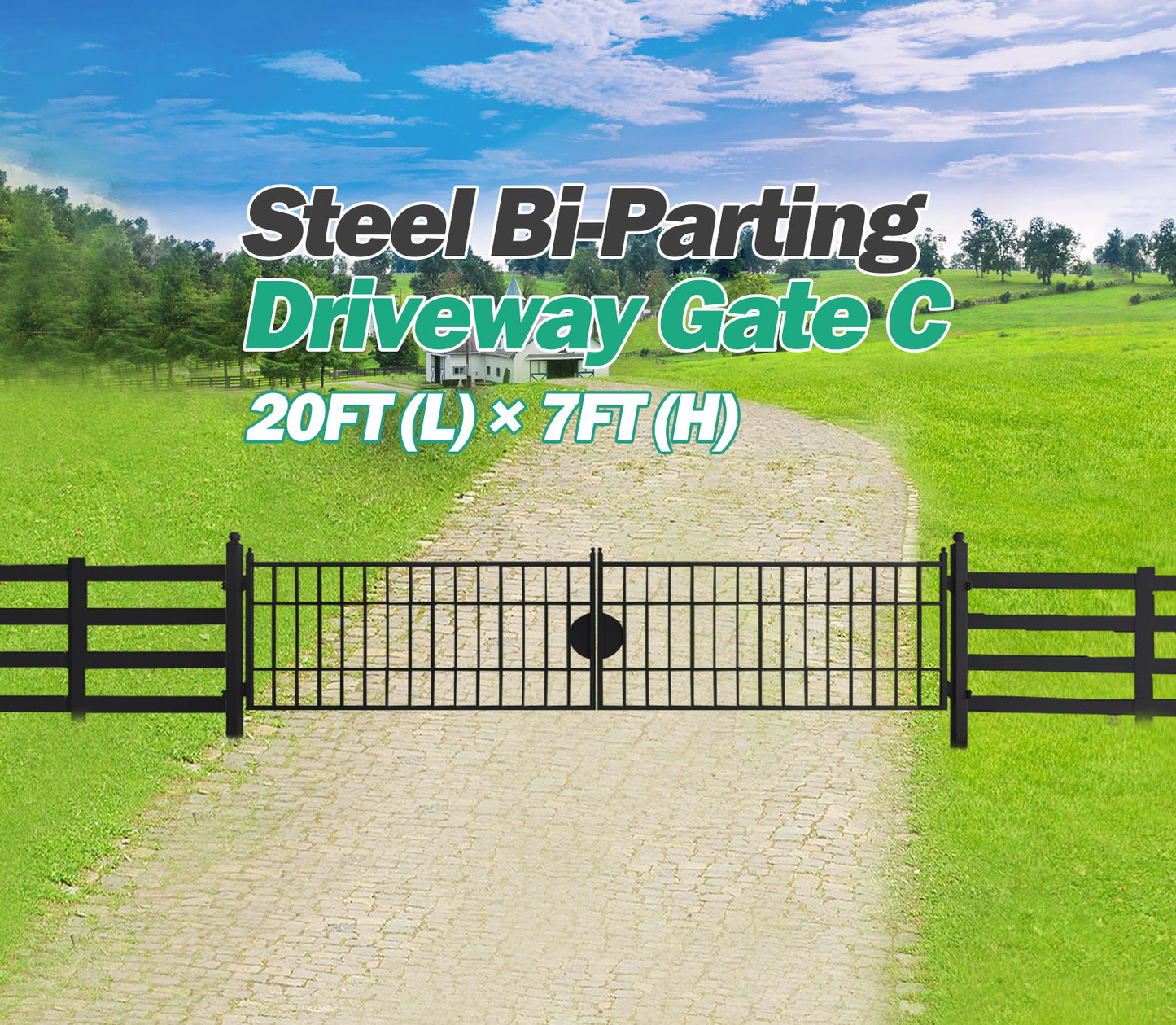 20 ft Heavy-Duty  Farm Gate - C