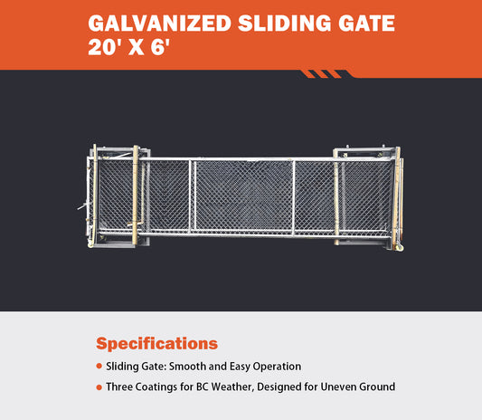 20ft Industrial Style Sliding Metal Gate